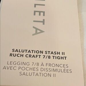 Athleta Cream Salutation Stash II Leggings